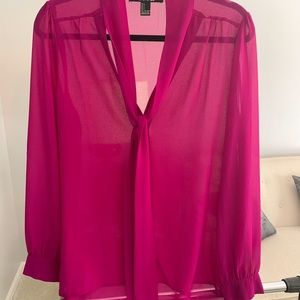 Forever 21 purple blouse with tie